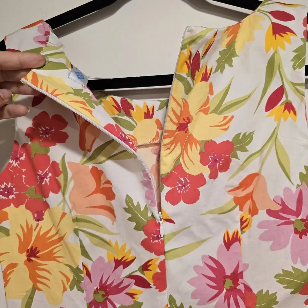 Vintage Eileen West Classic Floral Shift Dress Womens 8 Bright Prep Spring USA - Picture 6 of 7